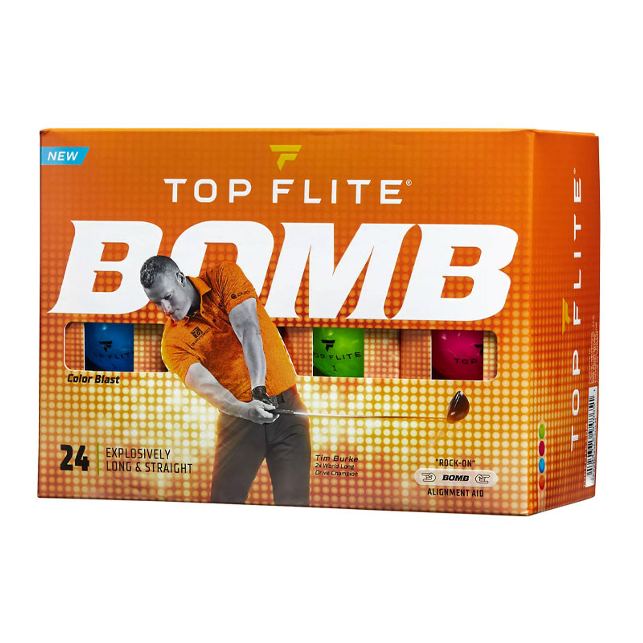 Top-Flite 22 Bomb Color Blast Multicolor Golf Balls - 24 Pack