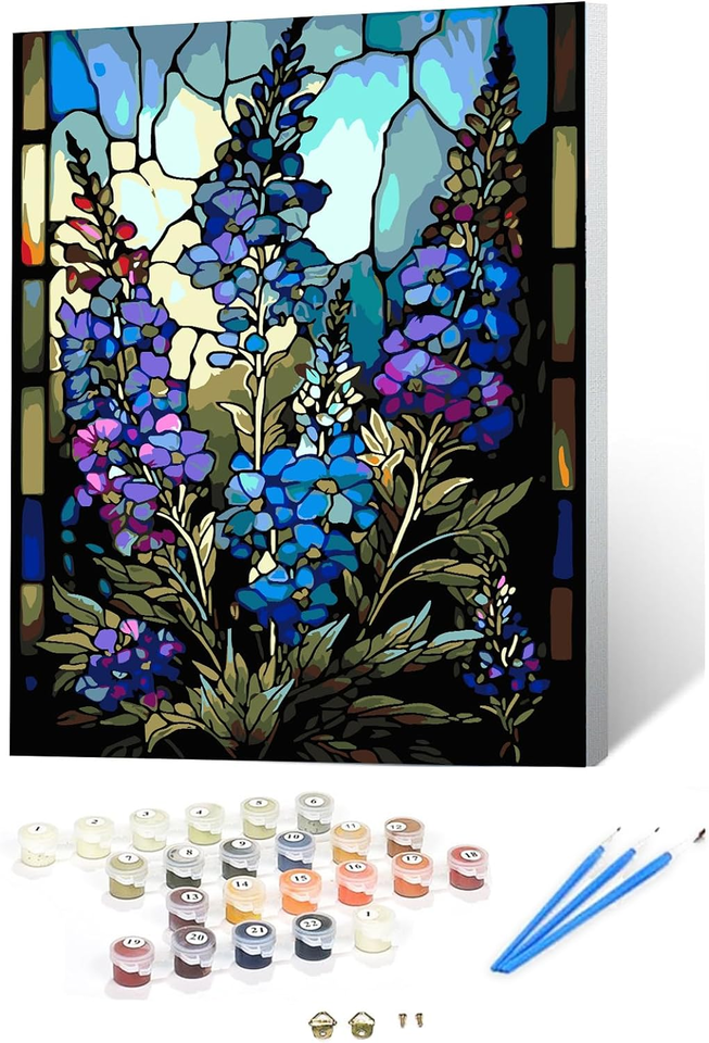 Paint by Number for Adults,Flower Paint by Number for Adults Canvas,Diy Paint by