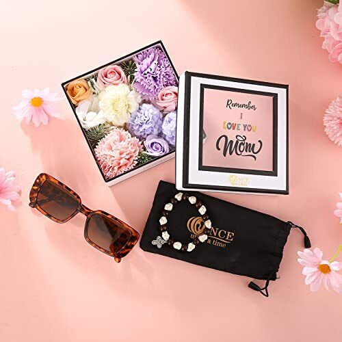 Gift for Mom Best Mom Gift Sunglasses & Beaded Bracelet Gift for her